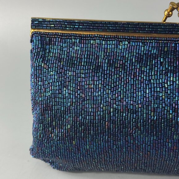 Ellegent Saks Fifth Avenue Beaded Evening Bag/Clutch  in Blue - Picture 7 of 15